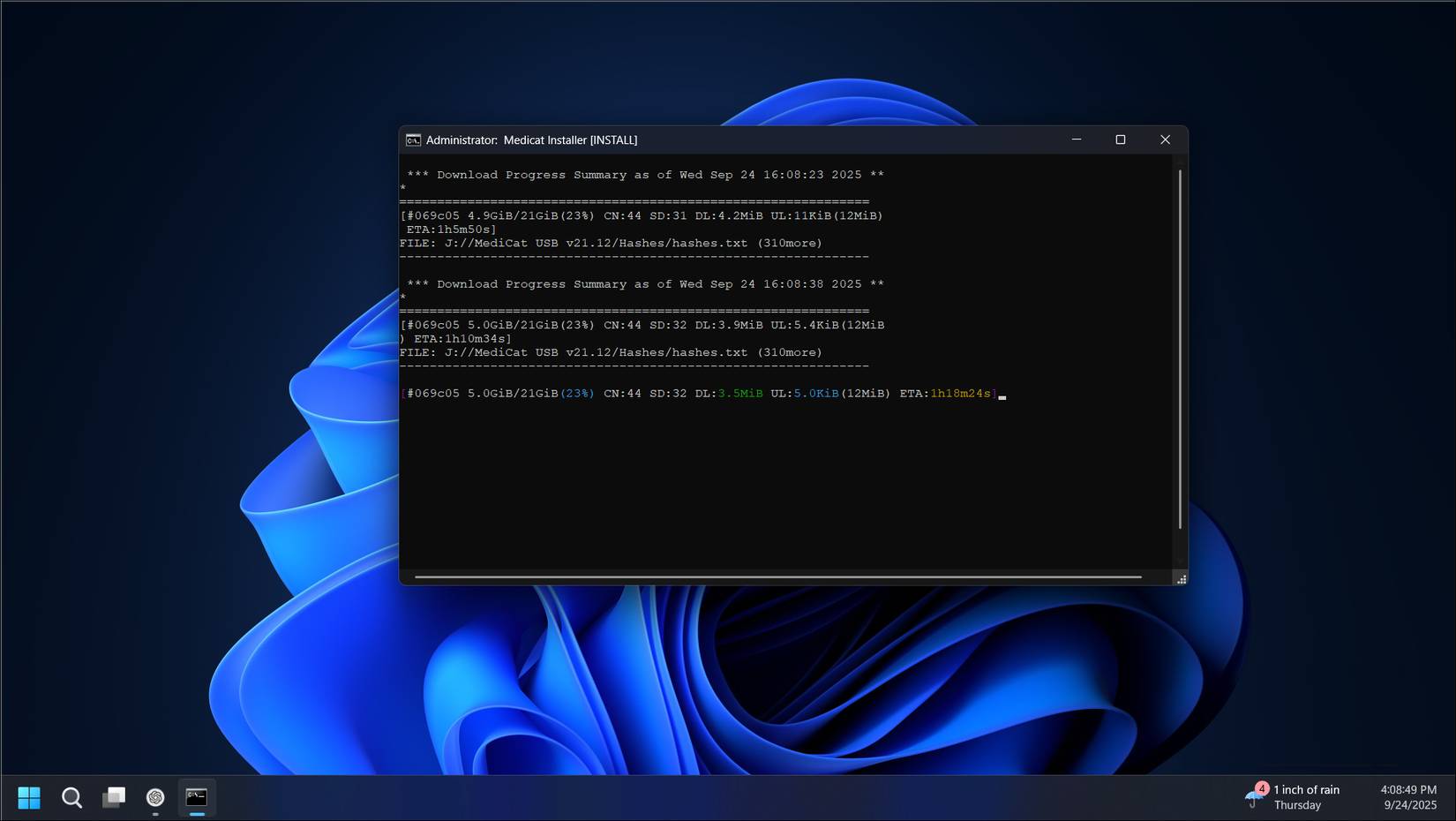Đang tải xuống file cài đặt Medicat