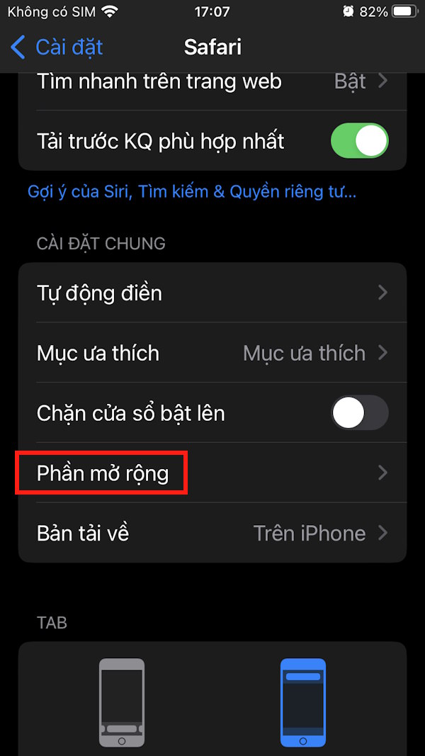 Vô hiệu hóa tiện ích Safari không rõ nguồn gốc