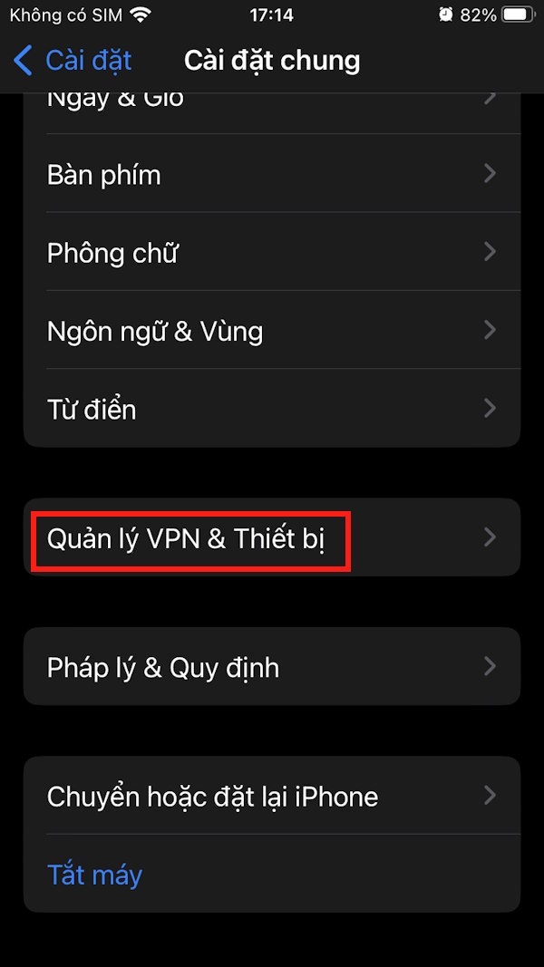 Quản lý VPN & Thiết bị