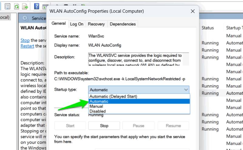 Đặt service Windows thành Automatic