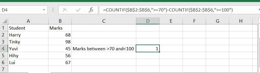 Hàm COUNTIF trong Excel