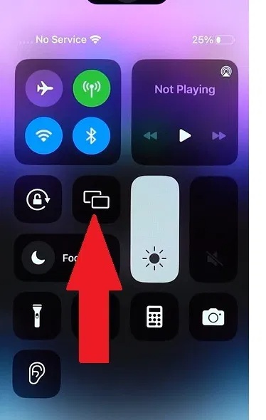 Biểu tượng Screen Mirroring trên iPhone.