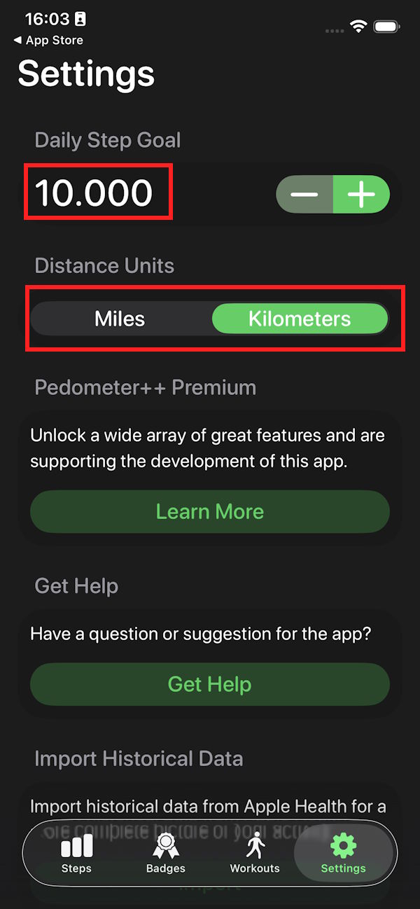 Số bước chân giới hạn