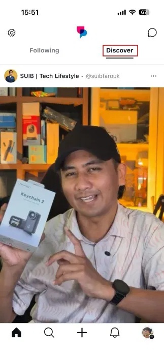 Duyệt trang Discover trong ứng dụng UpScrolled