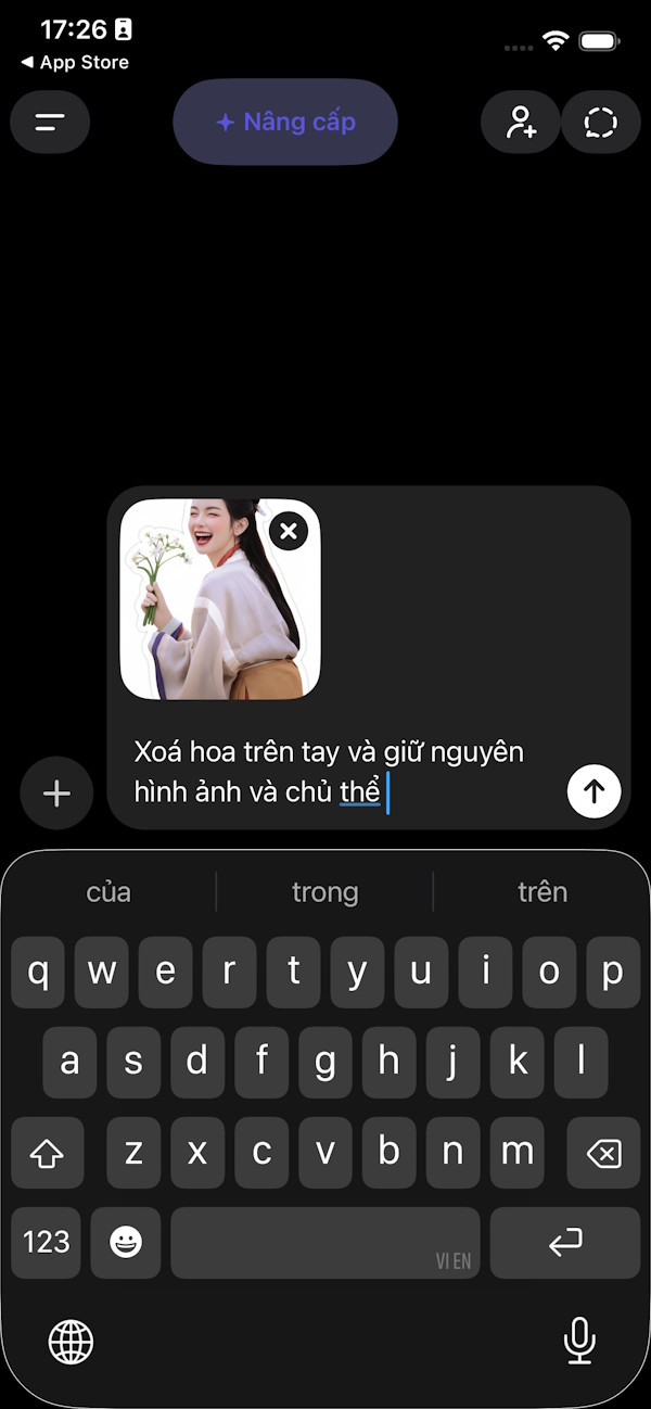 Lệnh xóa vật thể trong ảnh bằng ChatGPT