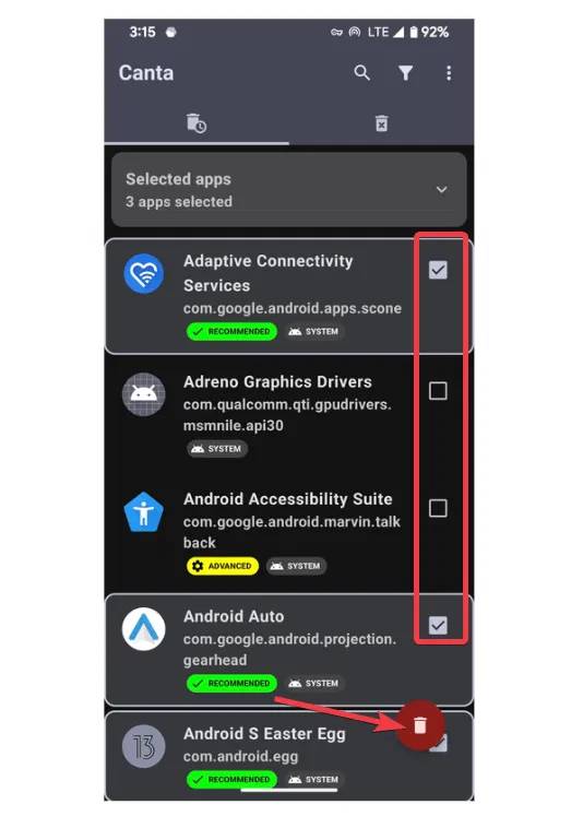 Gỡ bỏ ứng dụng không cần thiết