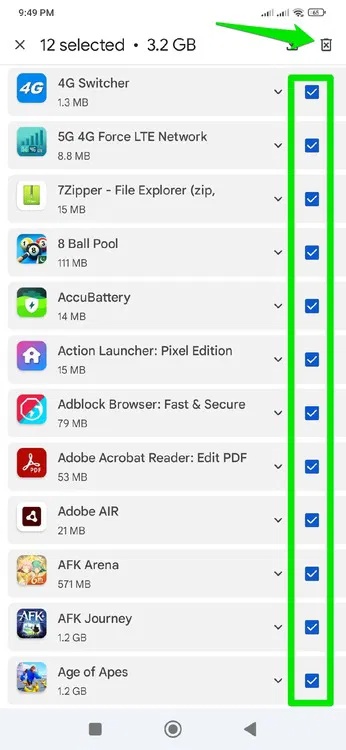 Xóa tất cả ứng dụng đã gỡ cài đặt