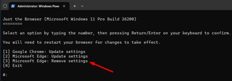 Gỡ bỏ cài đặt khỏi trình duyệt