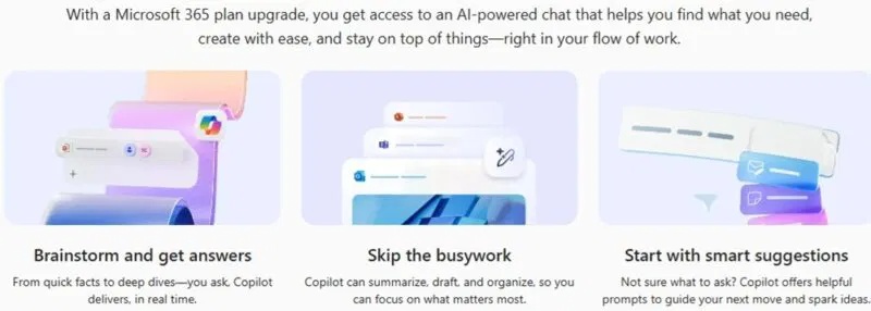 Thông báo nâng cấp Microsoft 365 Copilot