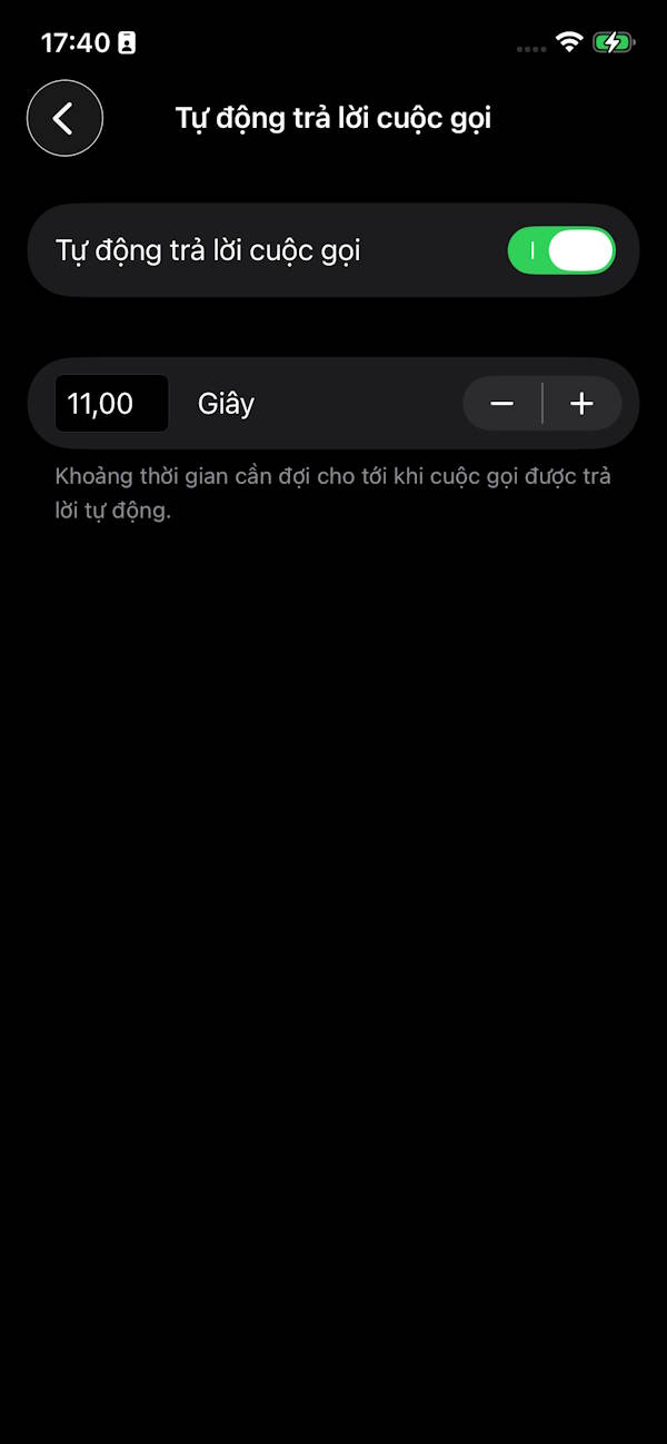 Thời gian trả lời tự động iPhone