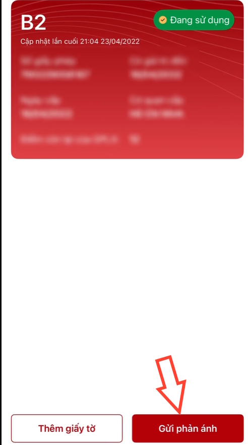 Gửi phản ánh GPLX trên VNeTraffic