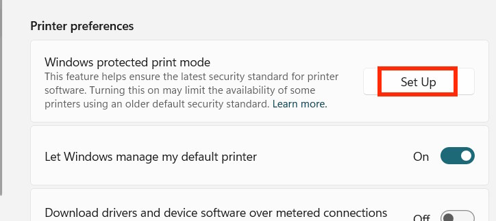 Set up Windows Protected Print