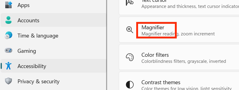 Công cụ Magnifier