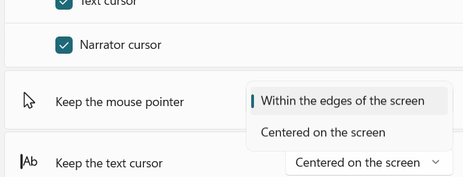 Thay đổi hoạt động trỏ văn bản dùng Magnifier