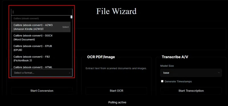 Các định dạng được FileWizard hỗ trợ