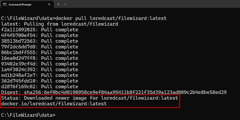 Tải Docker image chính thức