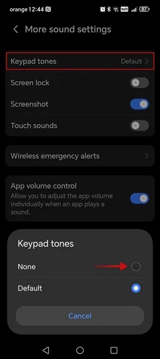 Tắt Keypad tones trong Settings Honor.