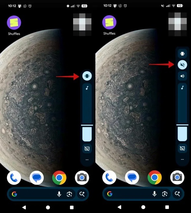 Tắt âm thanh bằng các nút âm lượng trên thiết bị Pixel.