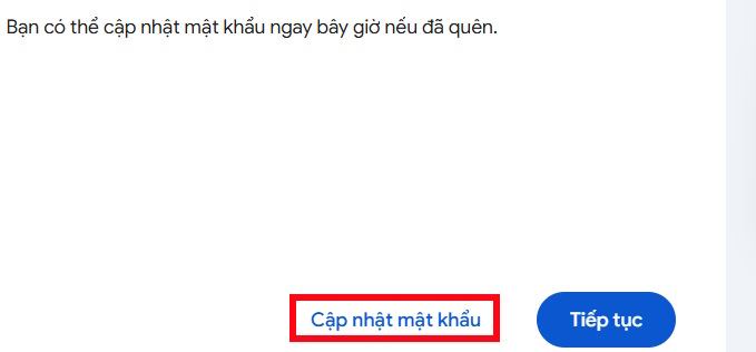Cập nhật mật khẩu Gmail