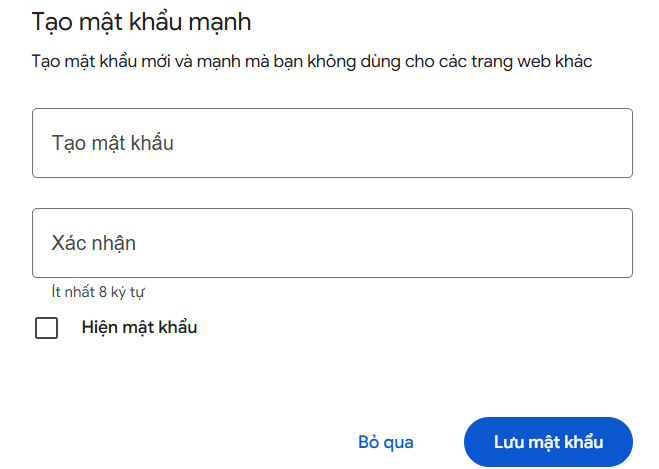Lấy lại mật khẩu Gmail 