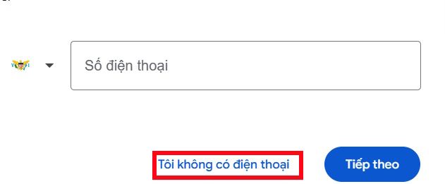 Không dùng số điện thoại