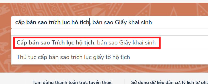 Cấp bản sao Trích lục hộ tịch, bản sao Giấy khai sinh
