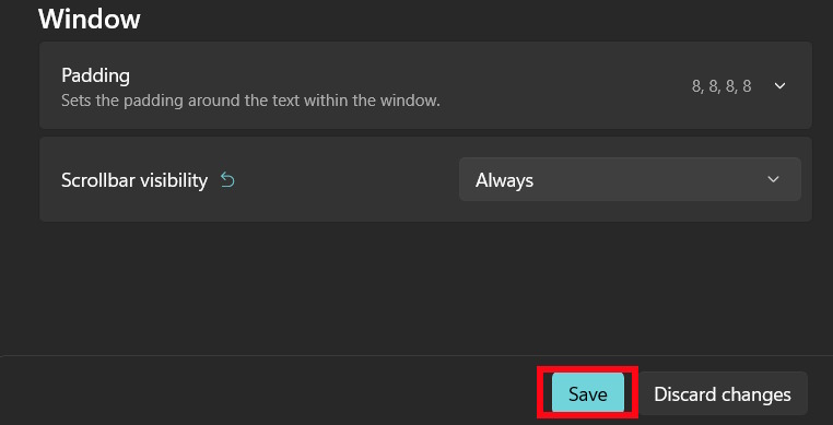 Lưu thanh cuộn cho Terminal