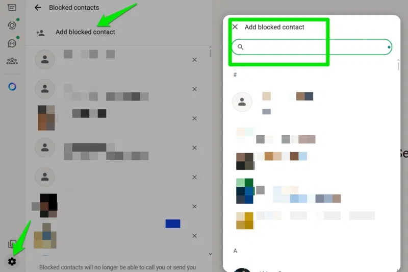 Danh sách chặn trên WhatsApp Desktop