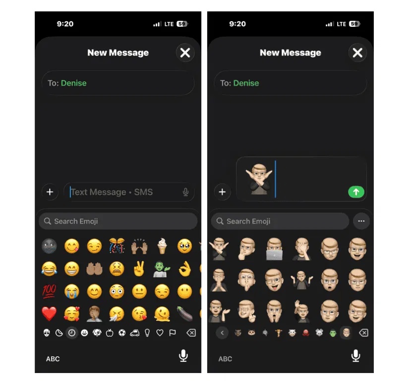 Gửi sticker Memoji