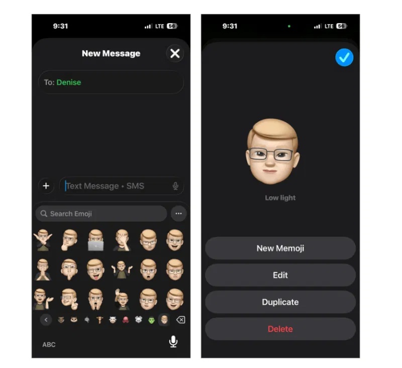 Chỉnh sửa sticker Memoji