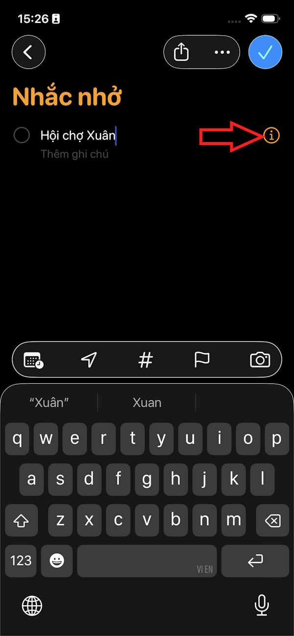 Thông tin lời nhắc iPhone