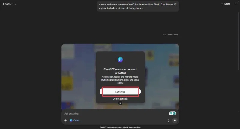 Kết nối ChatGPT với Canva
