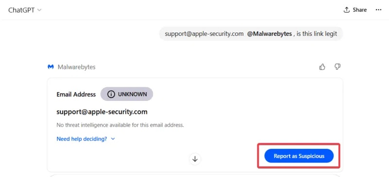 Báo cáo liên kết là đáng ngờ