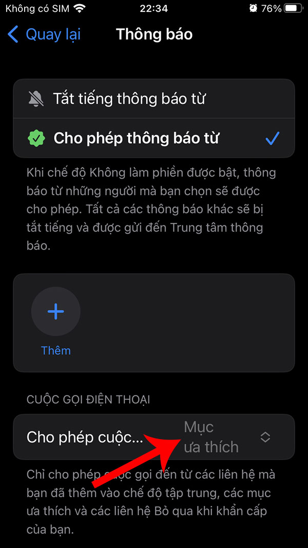 Chế độ Không tập trung 