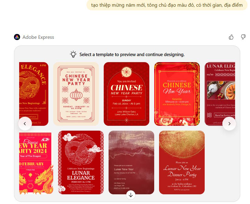 Tạo thiệp bằng Adobe Express trong ChatGPT