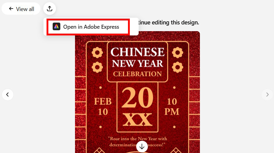 Chỉnh sửa thiết kế bằng Adobe Express trong ChatGPT