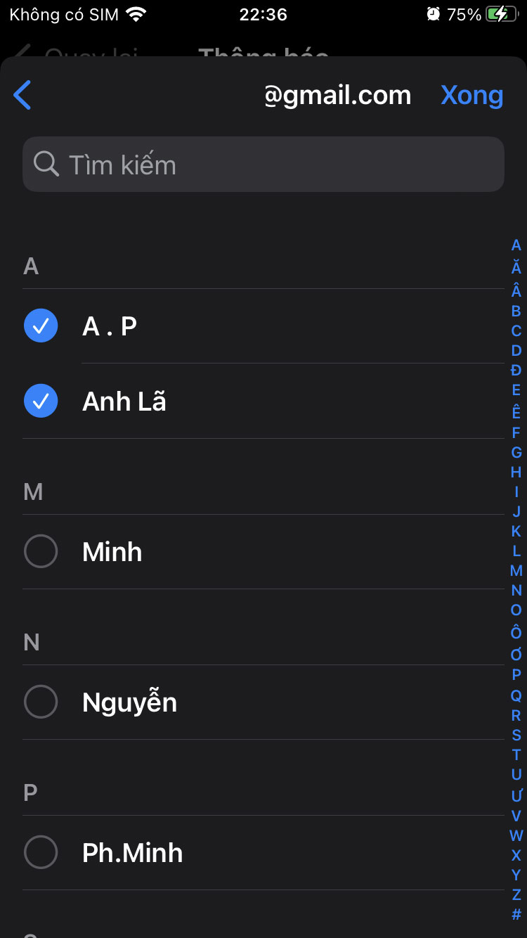 Chọn người gọi cuộc gọi