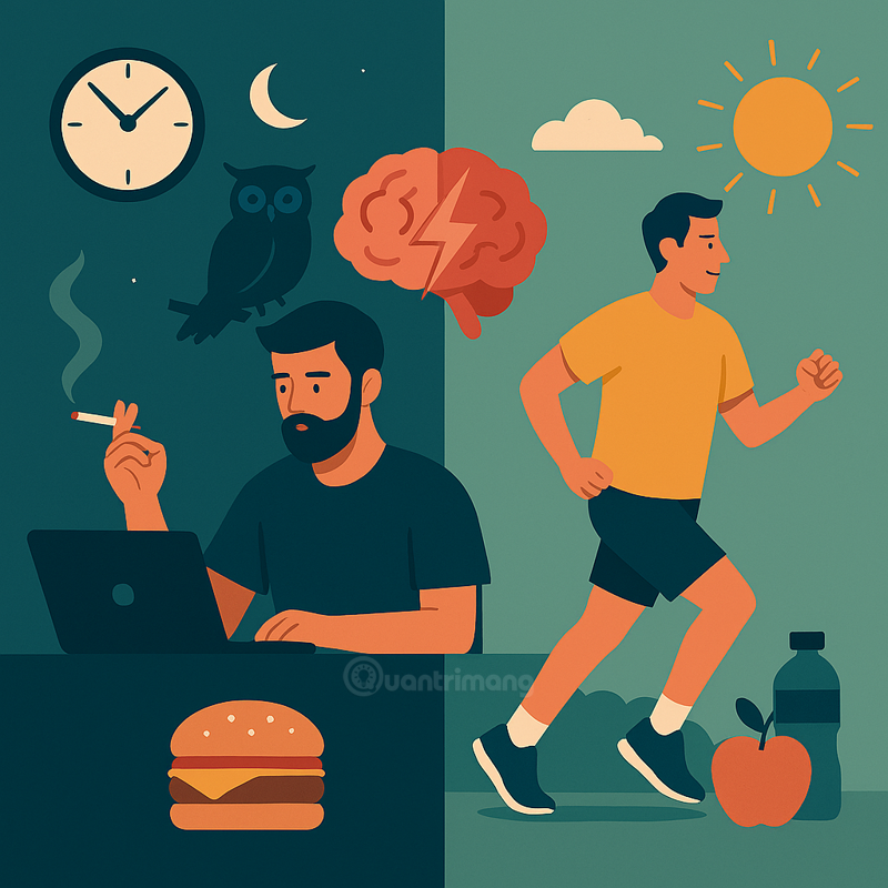 thức khuya có hại