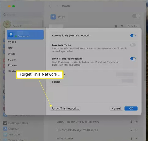 Xóa và thêm lại kết nối Wi-Fi