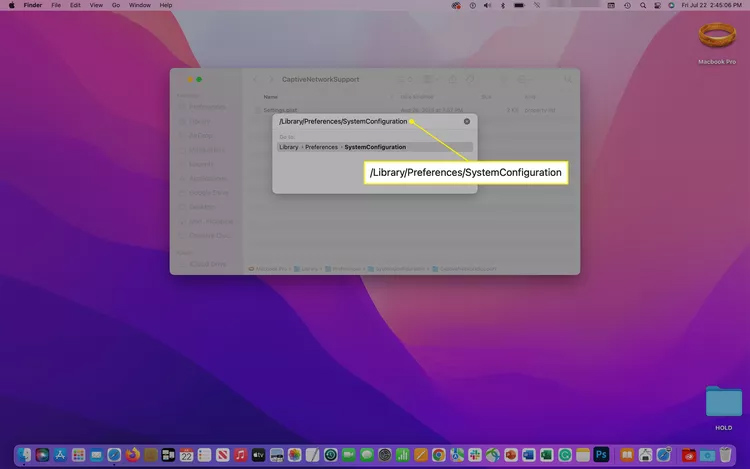 Truy cập tập tin cài đặt