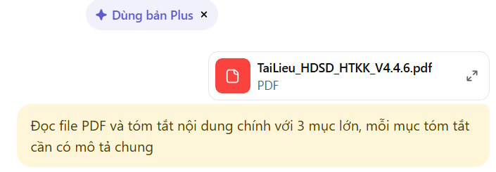 Lệnh tóm tắt file PDF trên ChatGPT
