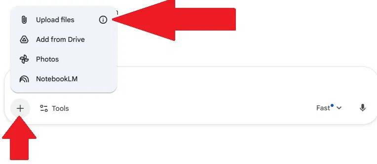 Upload lên một đoạn video trên Gemini