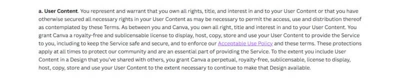 Quy định về quyền sở hữu bản quyền AI trong Điều khoản dịch vụ của Canva