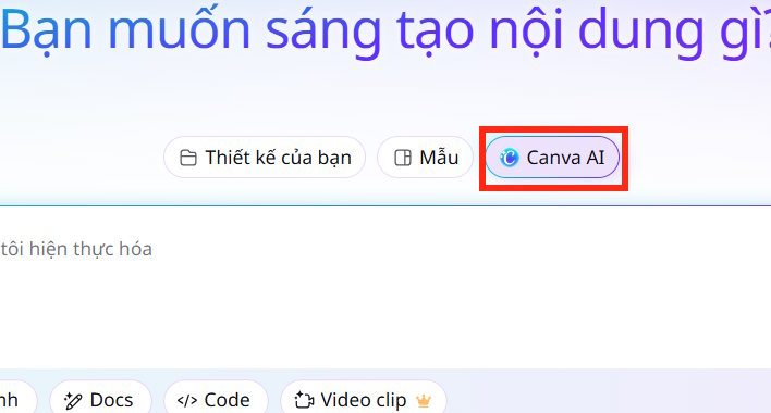 Chọn Canva AI
