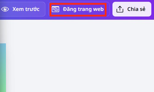 Đăng thiết kế cho trang web từ Canva AI