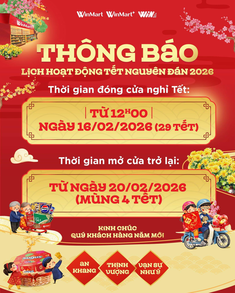 lịch mở cửa vinmart tết 2026