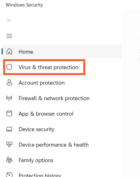 Virus & threat protection