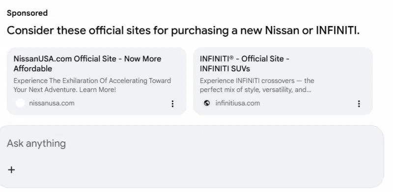 Quảng cáo ở cuối chế độ AI của Google Search