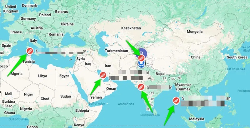 Đánh giá trên bản đồ thế giới ở các quốc gia khác nhau
