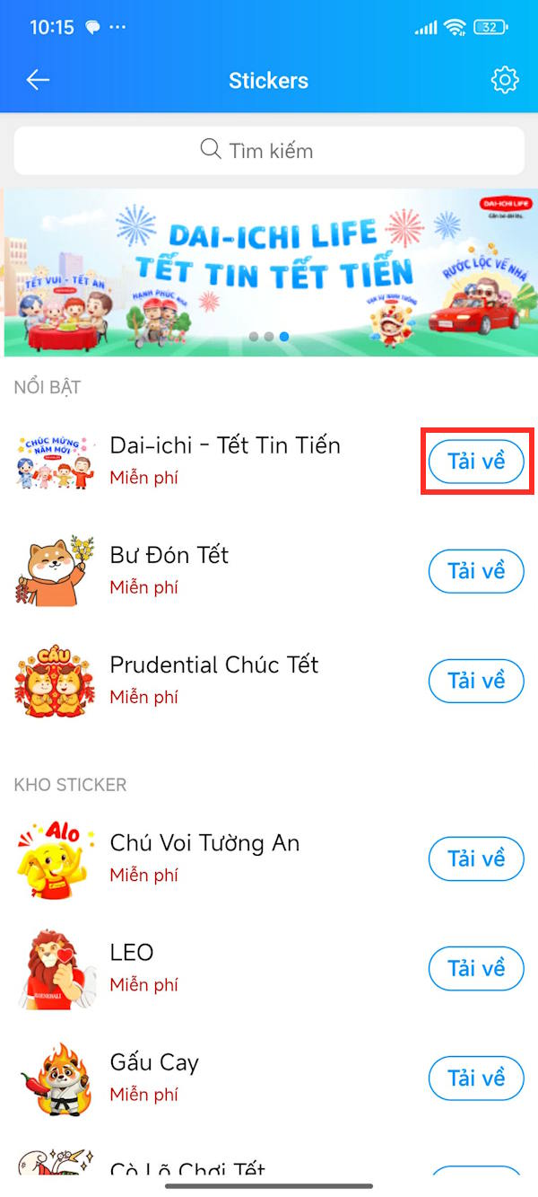 Tải sticker chúc Tết